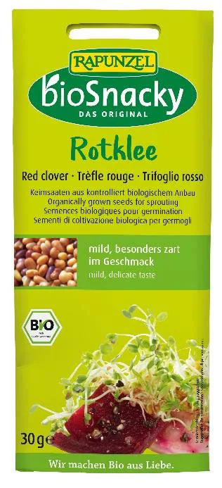 Rapunzel bioSnacky Rotklee (Trifolium pratense), Samen für Sprossen und Keimlinge, 30 Gramm