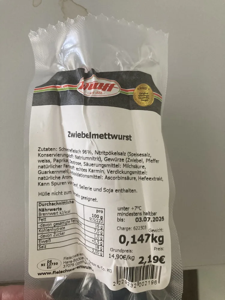 verschiedene Rohwürste