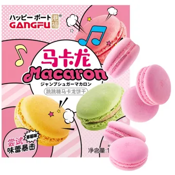 Popping candy macaron biscuit strawberry flavor