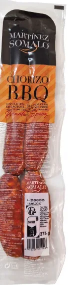 „Martínez Somalo Chorizo BBQ, 375 Gramm" „Martínez Somalo Chorizo BBQ Picante Spicy, 375 Gramm"