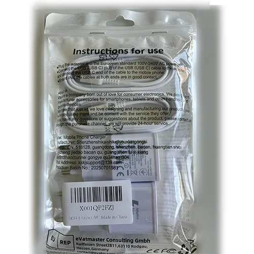 2 x USB charger, 2 x 150cm USB Typ C cable 2 x USB